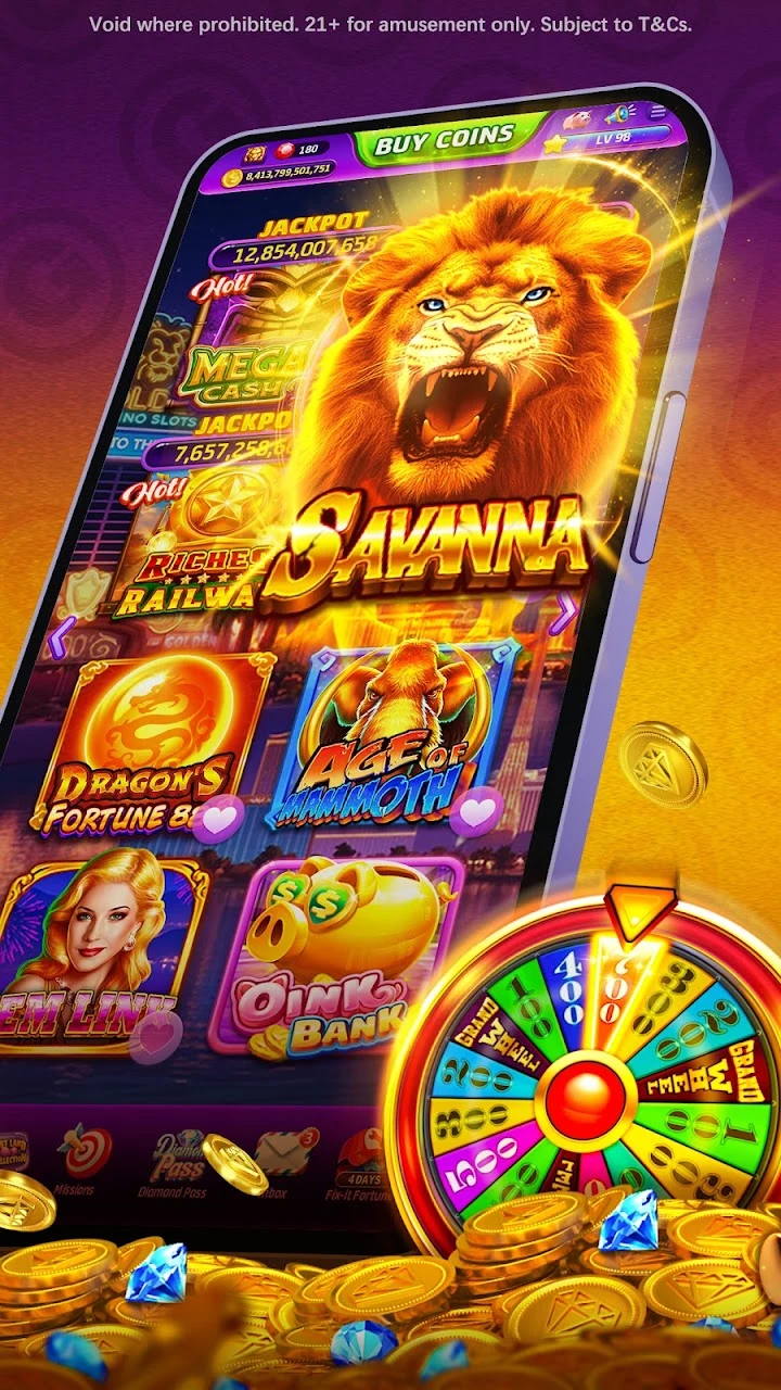 Golden Casino official promotional screenshot showing slot game artwork